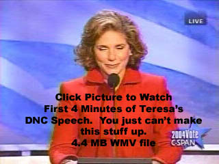 First 4 Minutes of Teresa's DNC Speech, 4.46 MB WMV Video