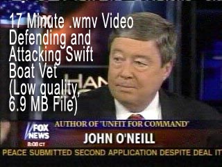 Click Image to view 6.9 MB low quality .wmv video of John O'Neill  