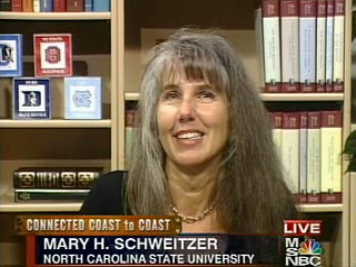Click the Pic to download 11.4 MB .asf video of interview with Professor Mary H. Schweitzer